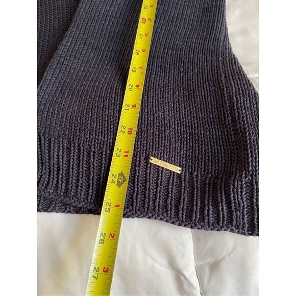 Michael Kors Open Front Cardigan Short Sleeve Small Navy Blue - Picture 3 of 6